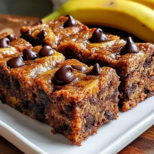 Chewy Chocolate Chip Banana Bars