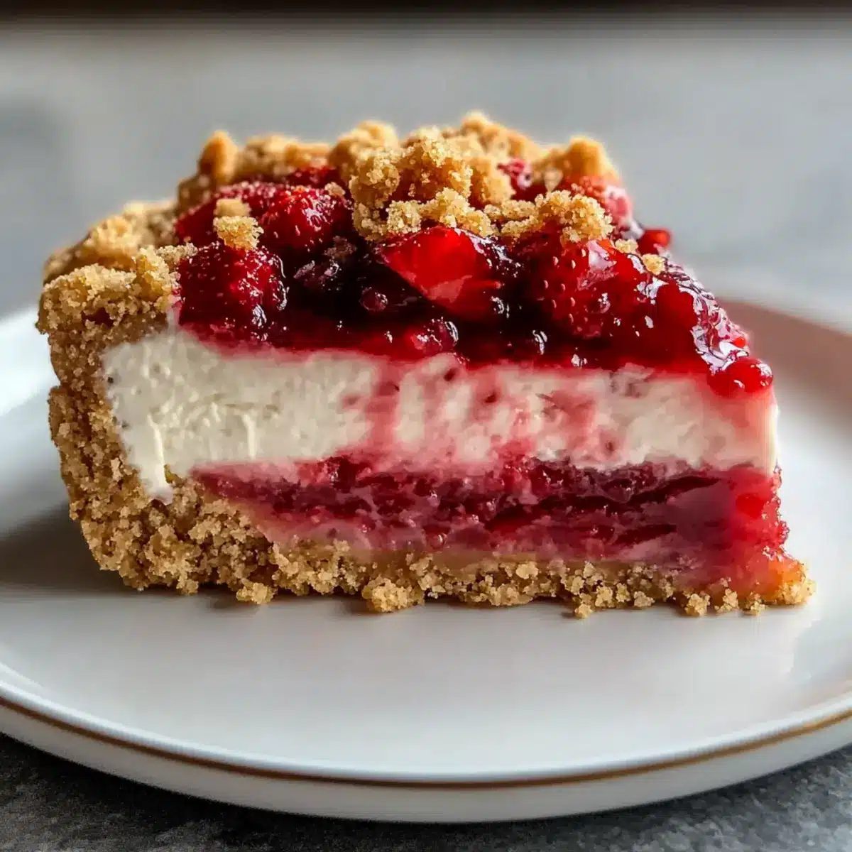 Ultimate Strawberry Crumble Cheesecake