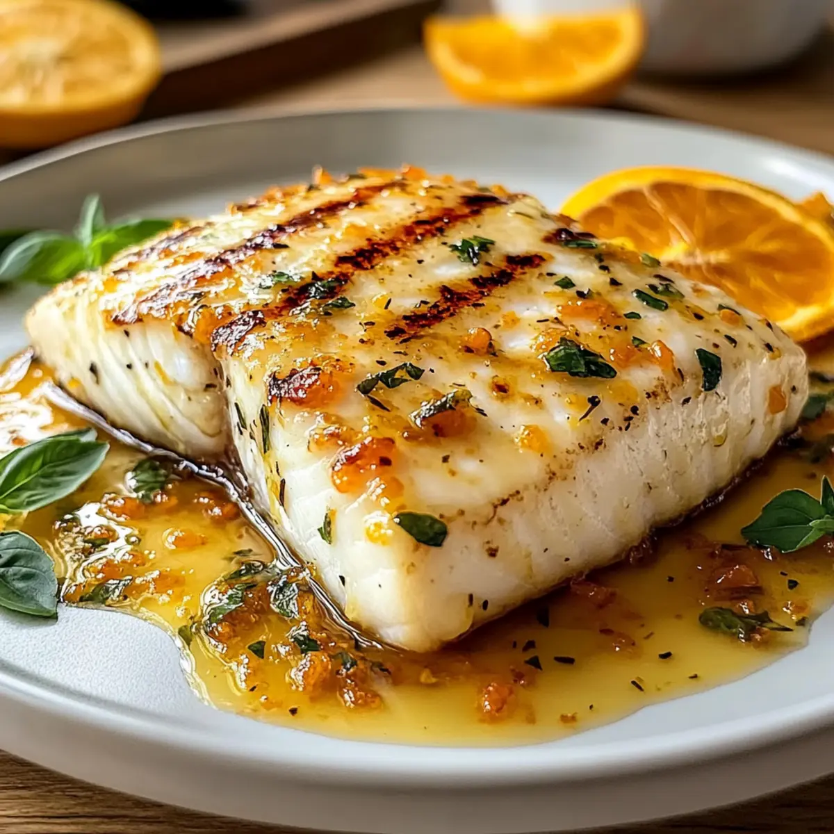 Orange Dijon Grilled Halibut