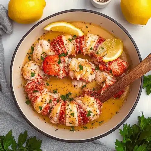 Garlic Butter Poached Lobster Tails