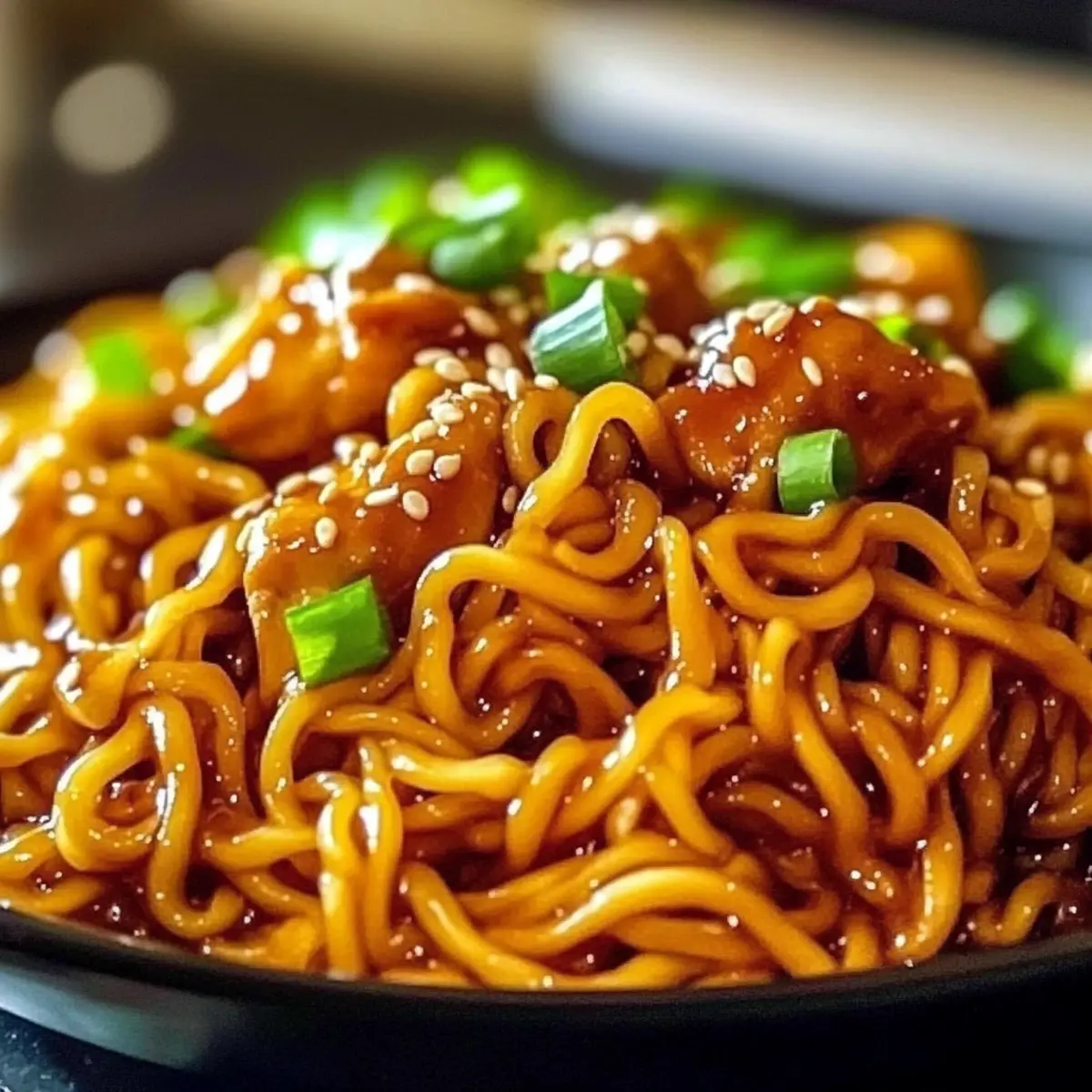 Sticky Garlic Chicken Noodles
