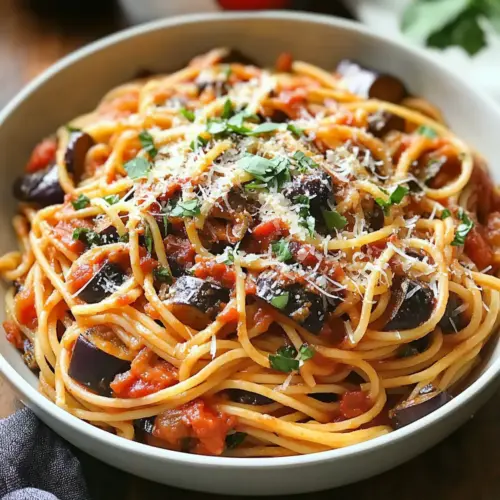 Spicy Eggplant Pasta