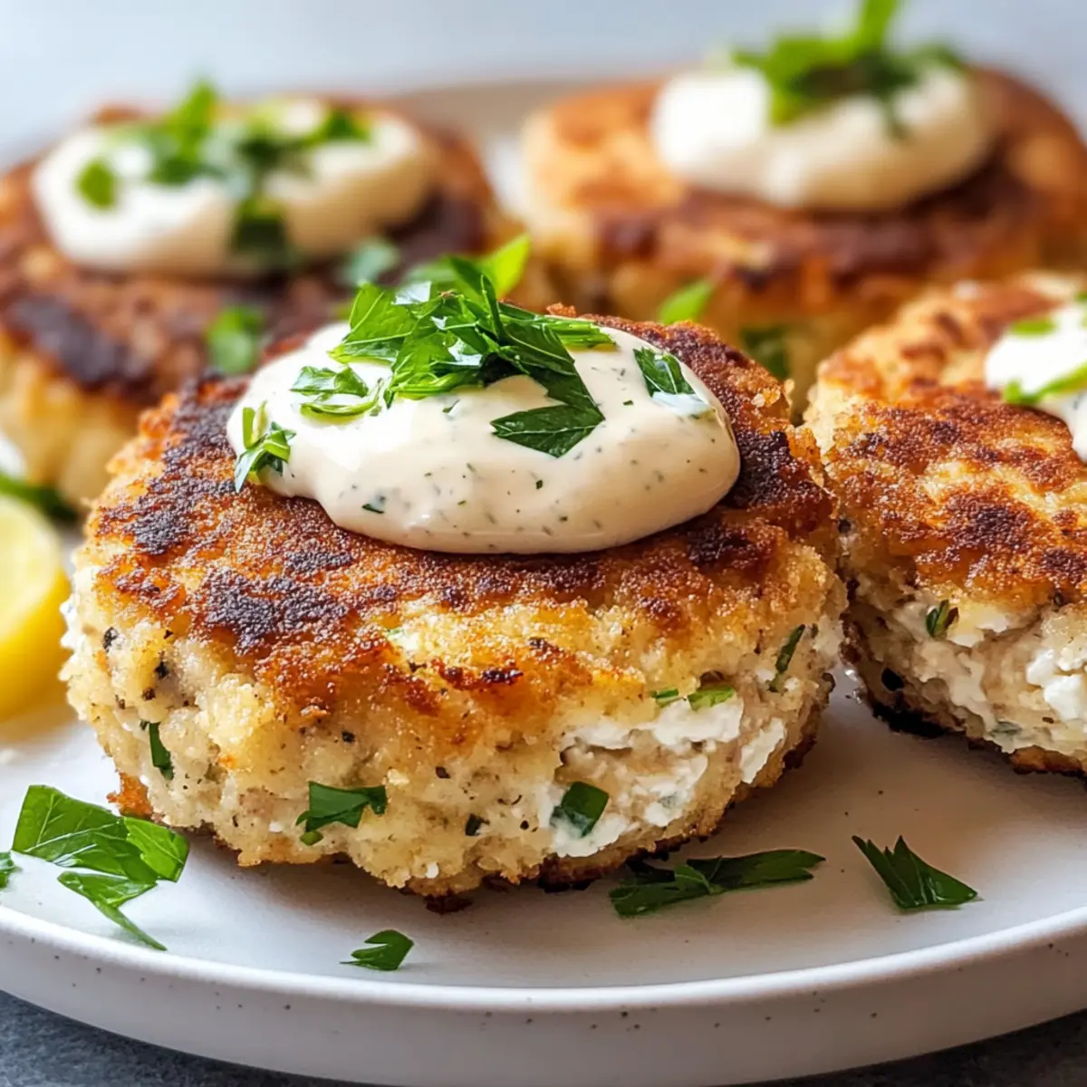 Crispy Golden Brown Cottage Cheese Tuna Cakes
