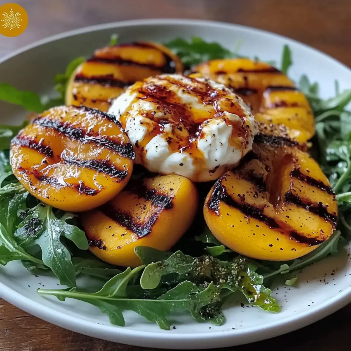 Grilled Peach Burrata Salad