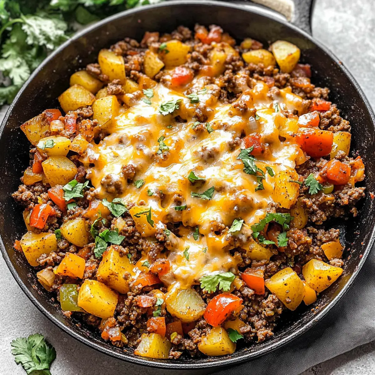 Mexican Ground Beef and Potato Skillet