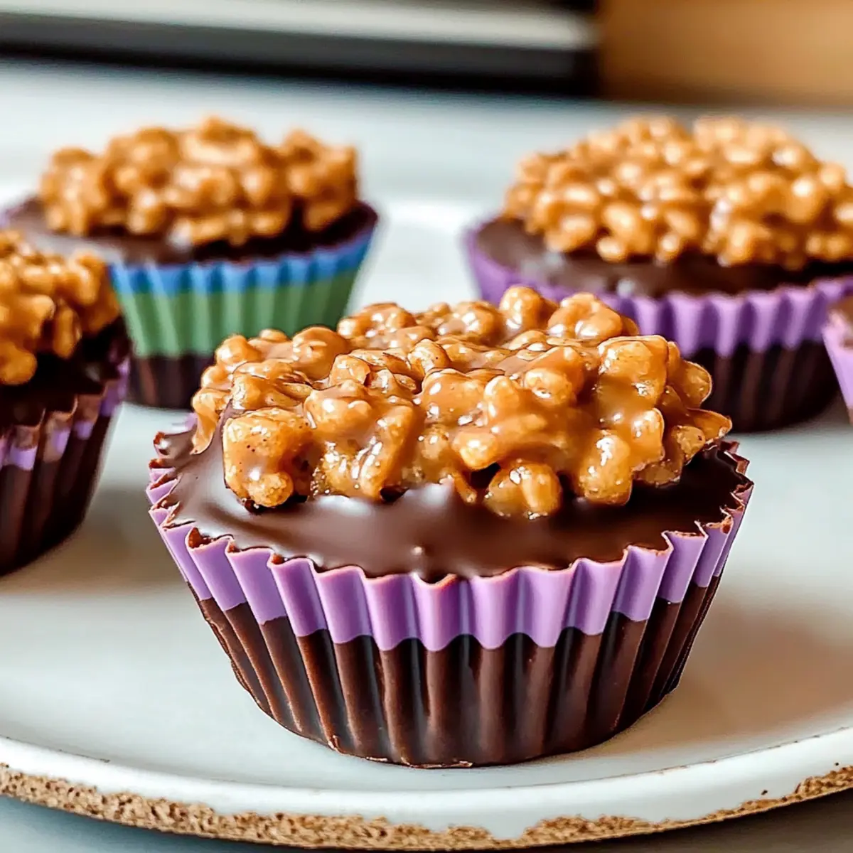 Chocolate Peanut Butter Rice Krispie Cups