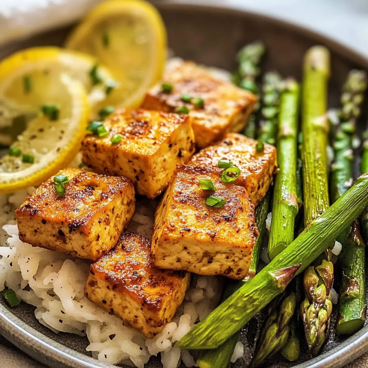 Lemon Pepper Tofu and Asparagus