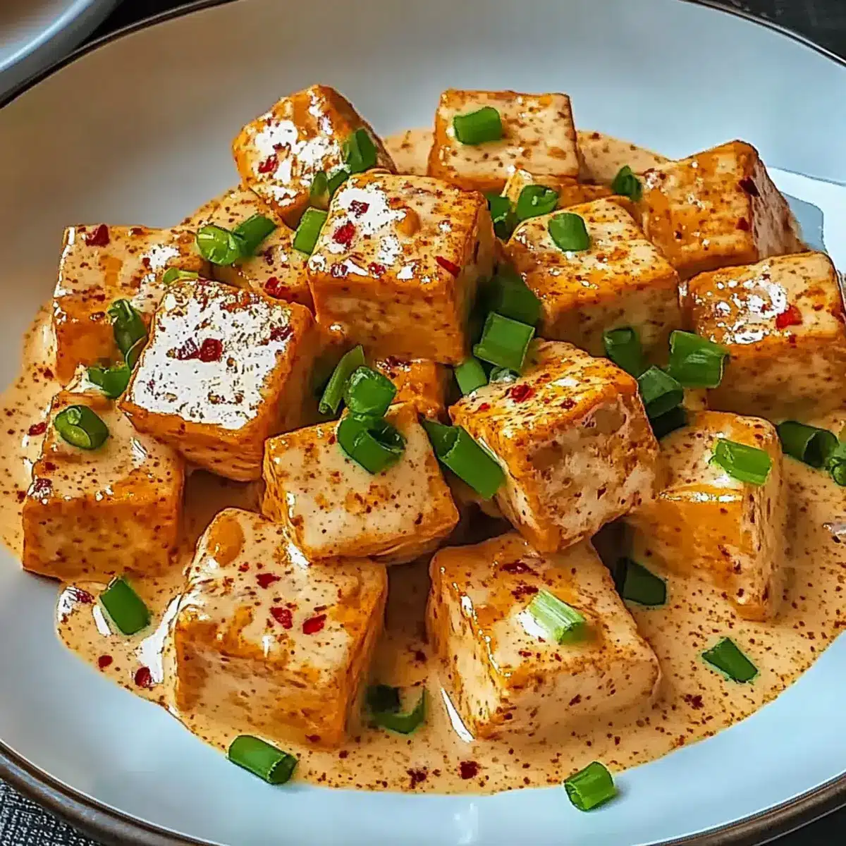 Spicy Tofu with Creamy Coconut Sauce