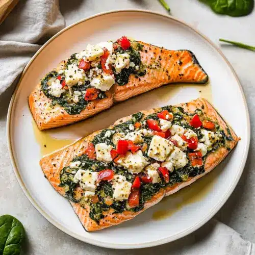 Stuffed Salmon With Spinach & Feta