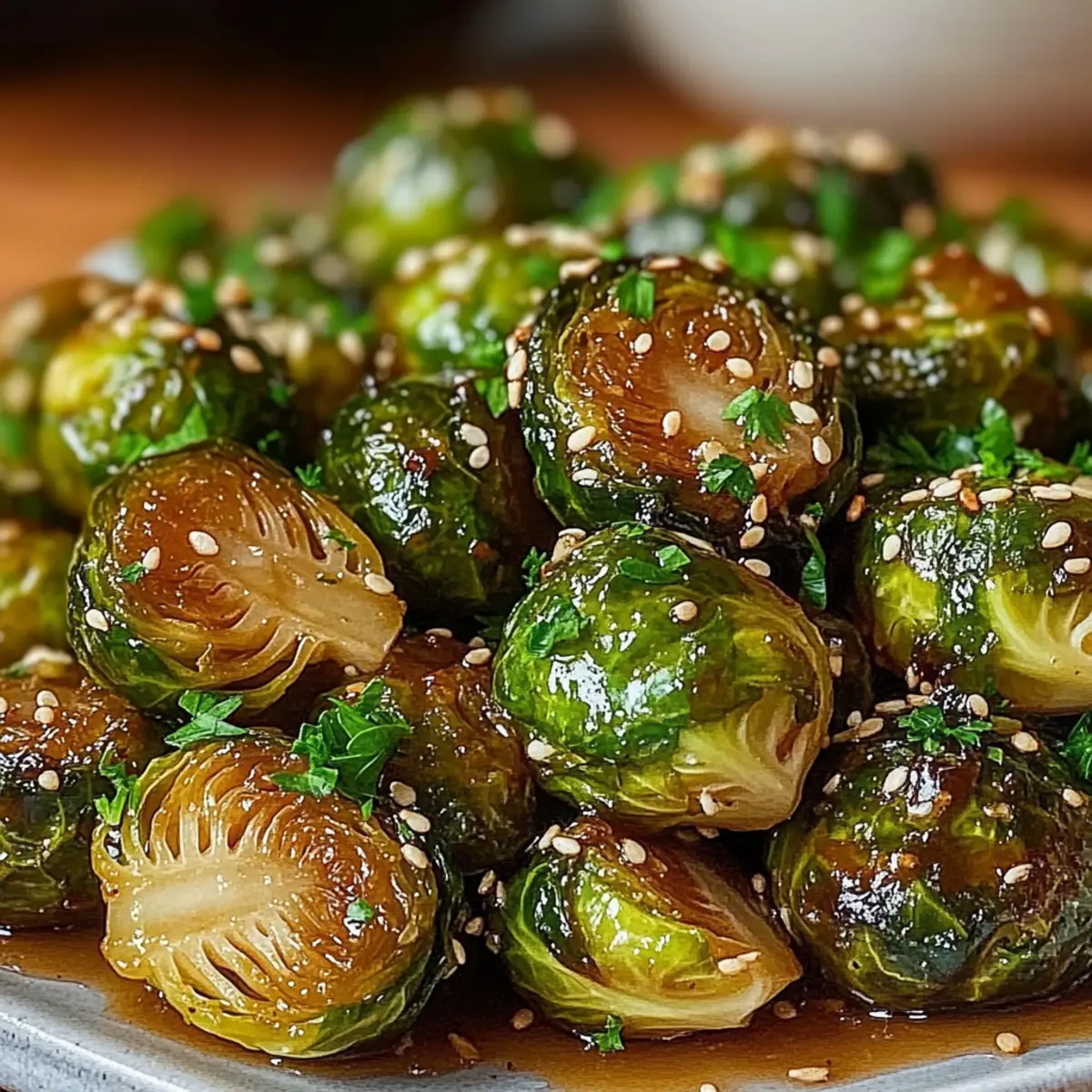 Honey Garlic Brussels Sprouts