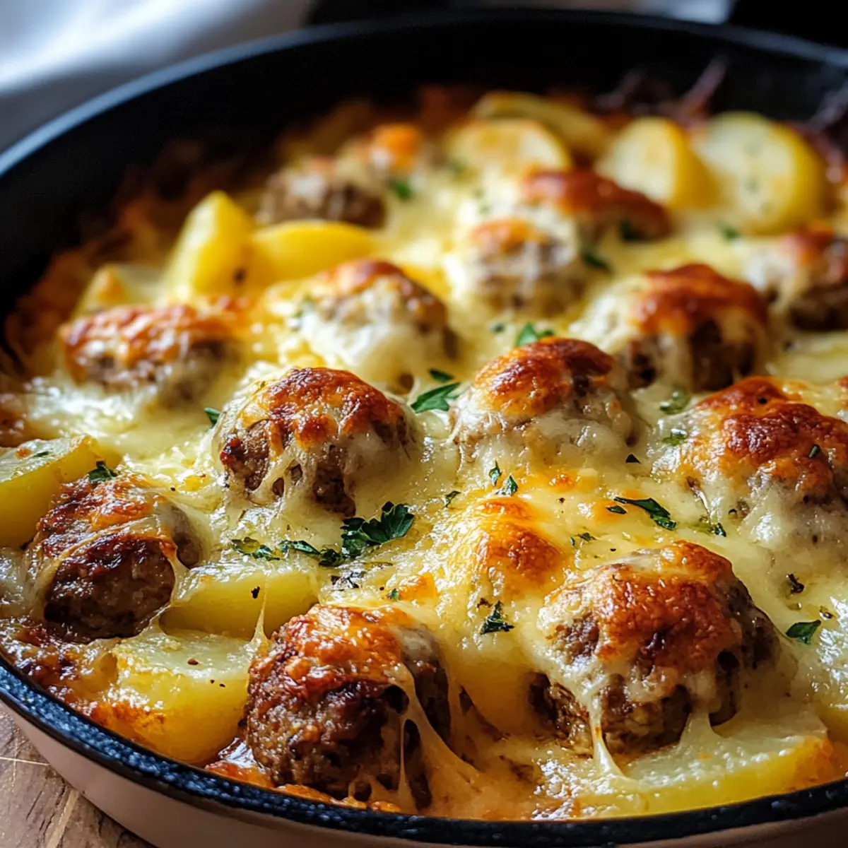 Meatballs with Potatoes and Cheese